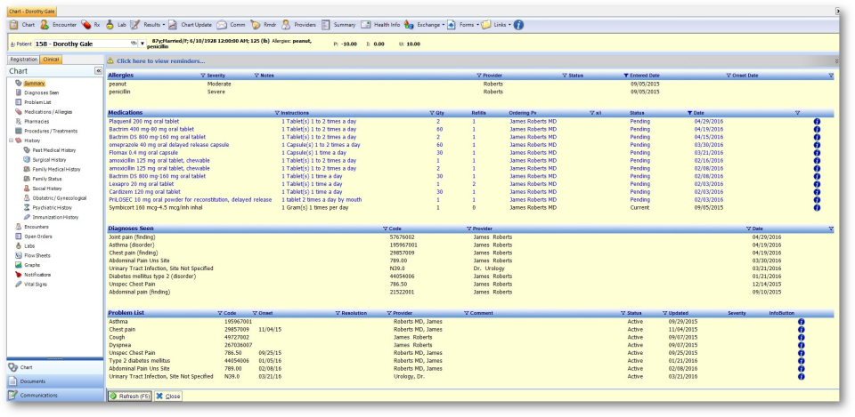 screenshot of MDsuite EHR